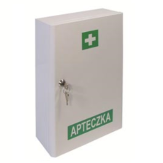 Przemysłowa apteczka pierwszej pomocy "VERA 1" w metalowej szafce, DIN 13164 PLUS